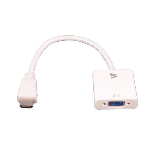 V7 Videoadapter HDMI (m) auf VGA (f), weiß 1 V7 Videoadapter HDMI (m) auf VGA (f), weiß